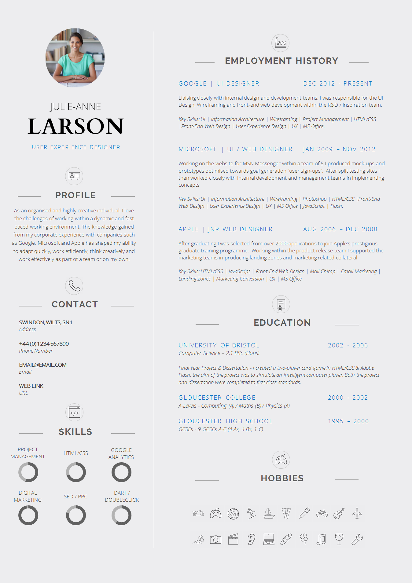 13 Slick And Highly Professional CV Templates Guru